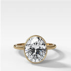 Penumbra Bezel Set Engagement Ring with 2.39ct Lab Grown Oval Cut Diamond