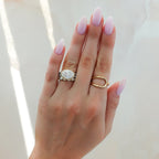 Penumbra Bezel Set Engagement Ring With East West Oval Cut