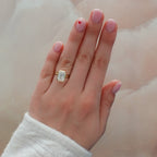Penumbra Bezel Set Engagement Ring with GIA 3.02ct Lab Grown Emerald Cut Diamond