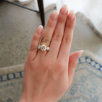 Penumbra Bezel Triad Engagement Ring With 3.14ct Lab Grown Round Cut Diamond