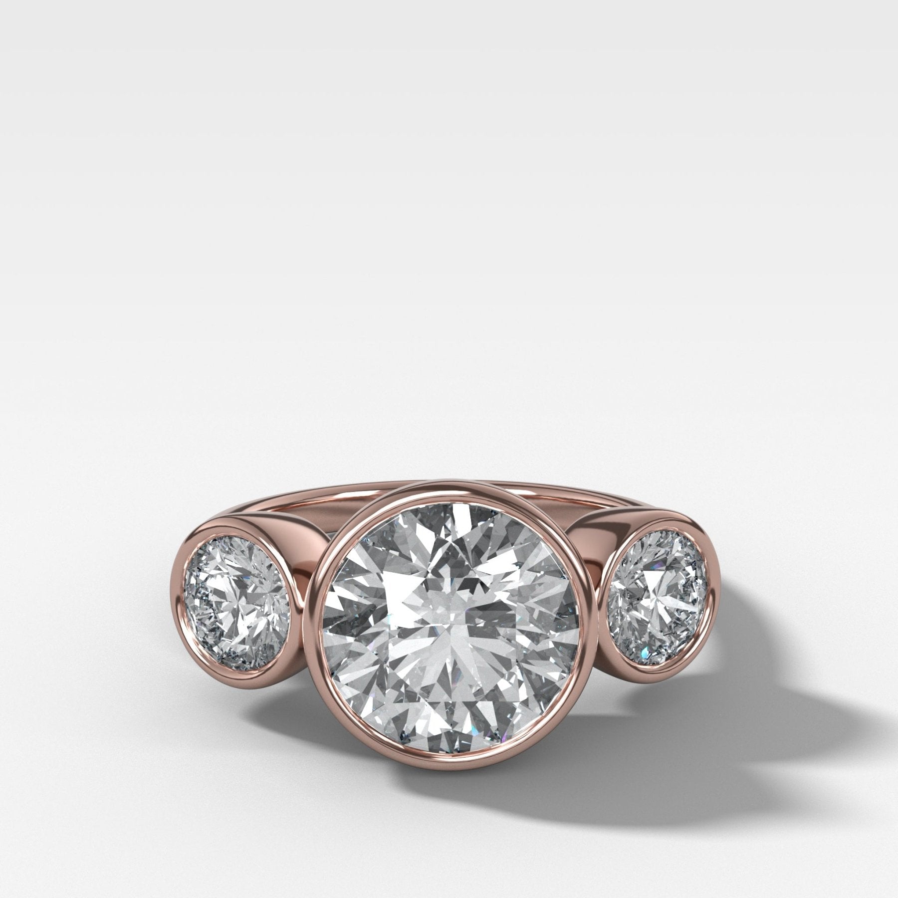 Penumbra Bezel Triad with Petite Round Cut Diamonds