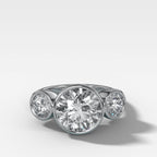 Penumbra Bezel Triad with Petite Round Cut Diamonds