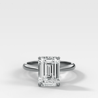 Tulip Basket Cathedral Engagement Ring with Emerald Cut Diamond