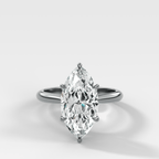 Tulip Basket Cathedral Engagement Ring with Marquise Cut Diamond