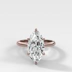 Tulip Basket Cathedral Engagement Ring with Marquise Cut Diamond