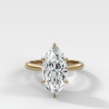 Tulip Basket Cathedral Engagement Ring with Marquise Cut Diamond