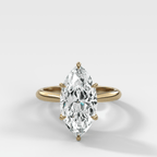 Tulip Basket Cathedral Engagement Ring with Marquise Cut Diamond