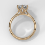 Tulip Basket Cathedral Engagement Ring with Marquise Cut Diamond