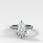 Tulip Basket Cathedral Engagement Ring with Pear Cut Diamond