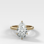 Tulip Basket Cathedral Engagement Ring with Pear Cut Diamond