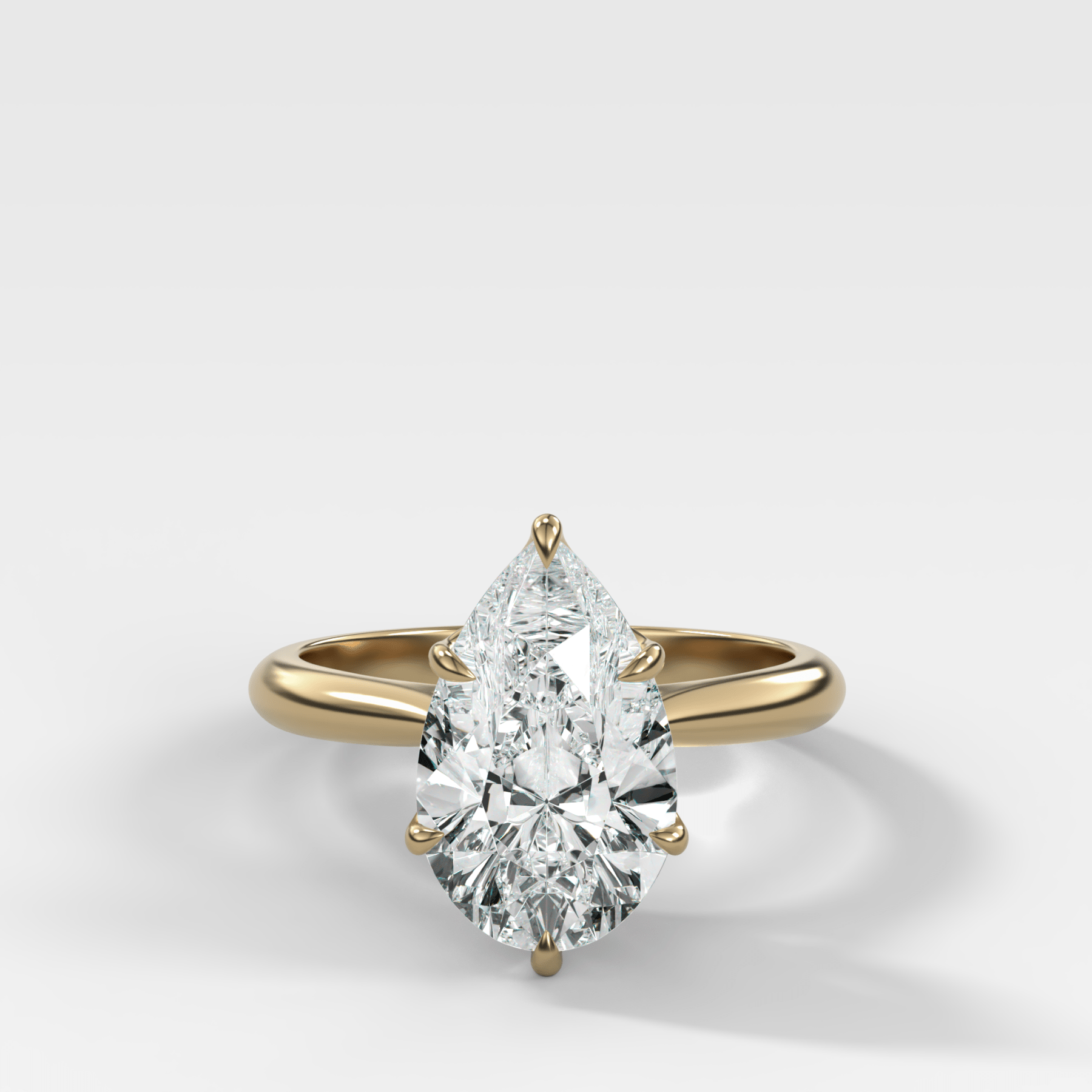 Tulip Basket Cathedral Engagement Ring with Pear Cut Diamond