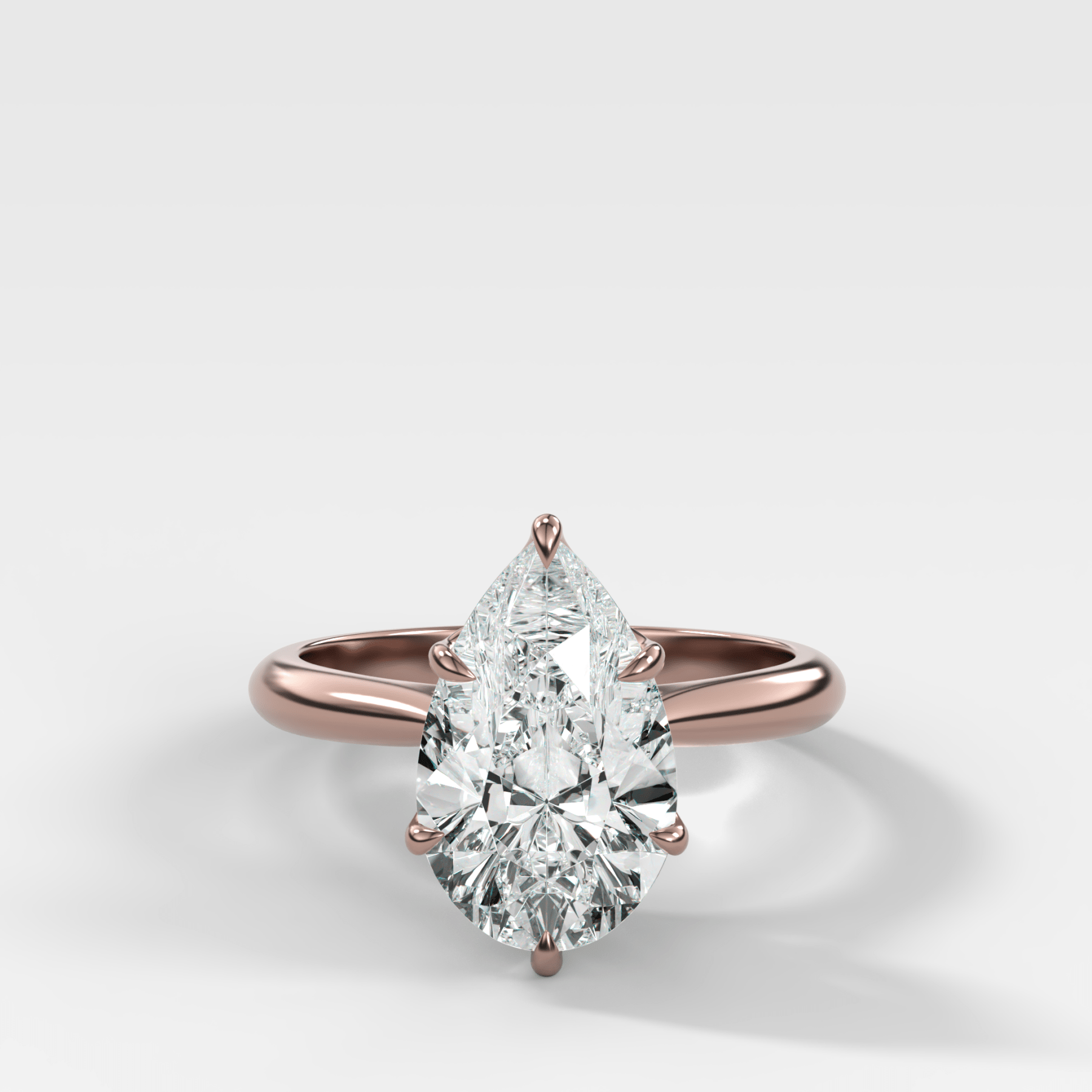 Tulip Basket Cathedral Engagement Ring with Pear Cut Diamond