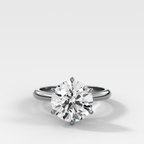 Tulip Basket Cathedral Engagement Ring with Round Cut Diamond
