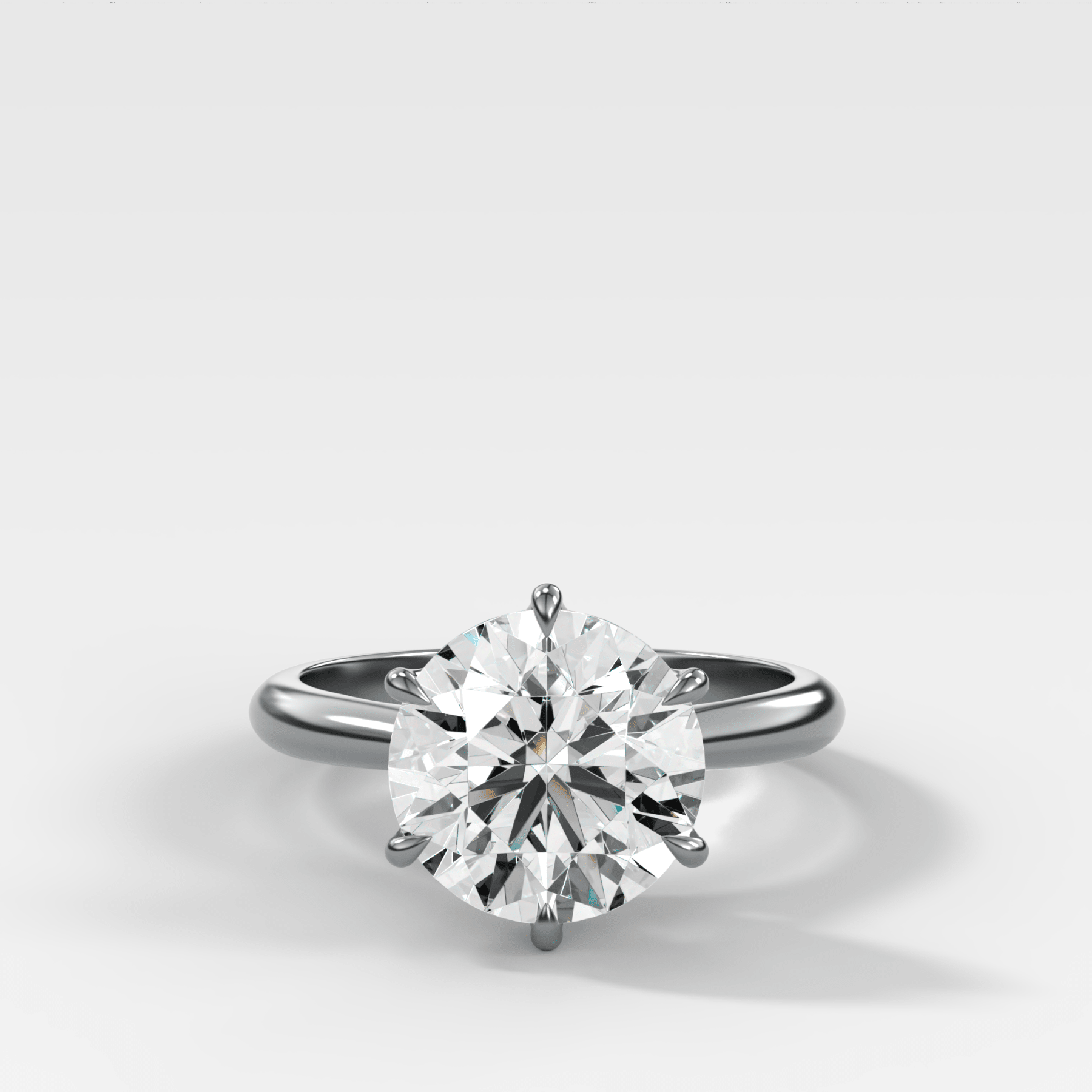 Tulip Basket Cathedral Engagement Ring with Round Cut Diamond