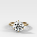 Tulip Basket Cathedral Engagement Ring with Round Cut Diamond