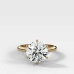 Tulip Basket Cathedral Engagement Ring with Round Cut Diamond