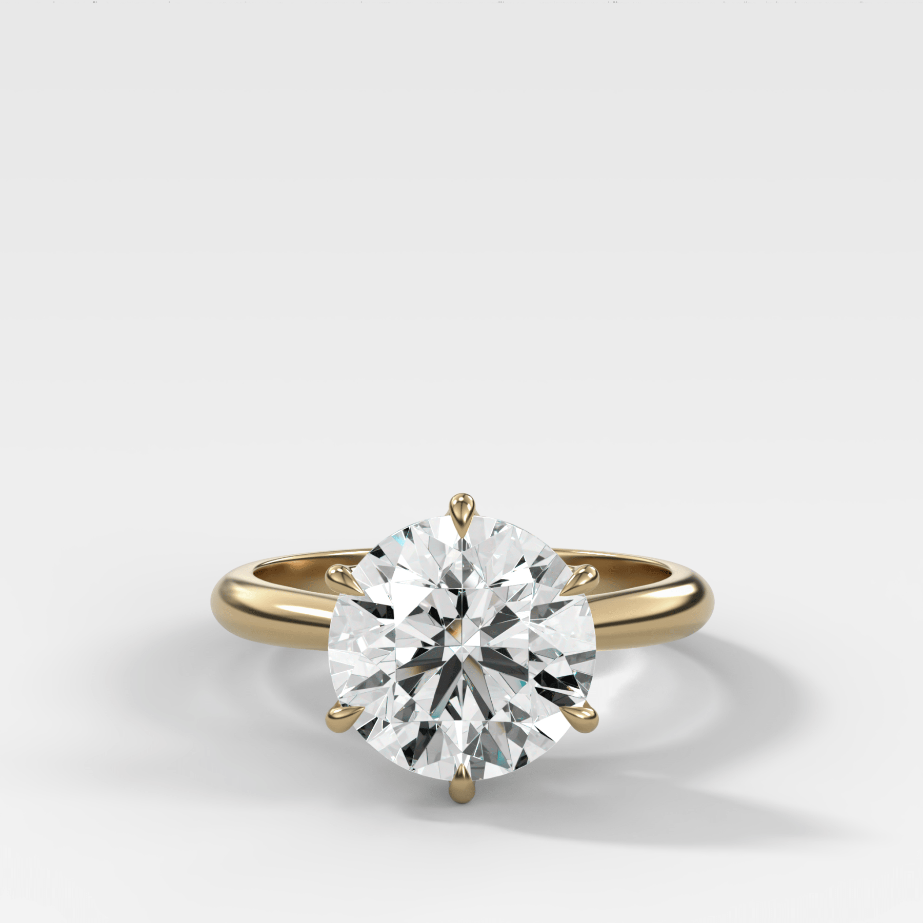 Tulip Basket Cathedral Engagement Ring with Round Cut Diamond