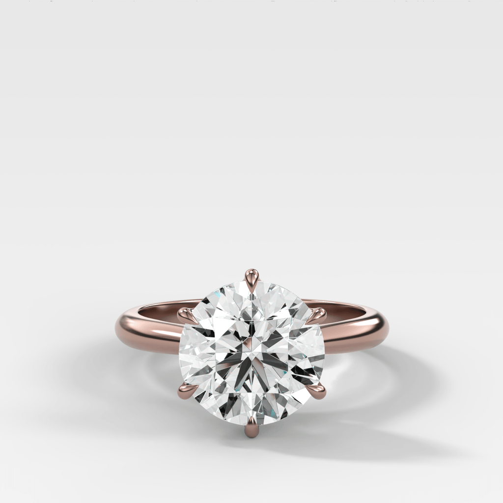 Tulip Basket Cathedral Engagement Ring with Round Cut Diamond