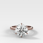 Tulip Basket Cathedral Engagement Ring with Round Cut Diamond