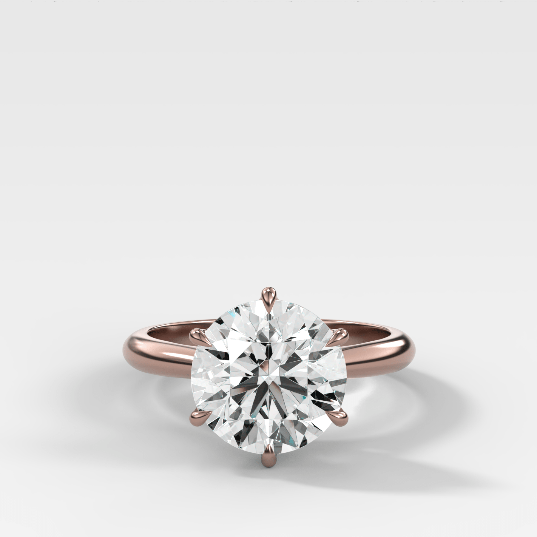 Tulip Basket Cathedral Engagement Ring with Round Cut Diamond
