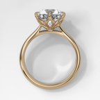 Tulip Basket Cathedral Engagement Ring with Round Cut Diamond