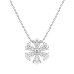 0.7 CT Pear and Round Cut Moissanite Petal Necklace