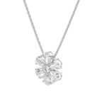0.7 CT Pear and Round Cut Moissanite Petal Necklace
