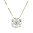 0.7 CT Pear and Round Cut Moissanite Petal Necklace