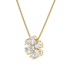 0.7 CT Pear and Round Cut Moissanite Petal Necklace