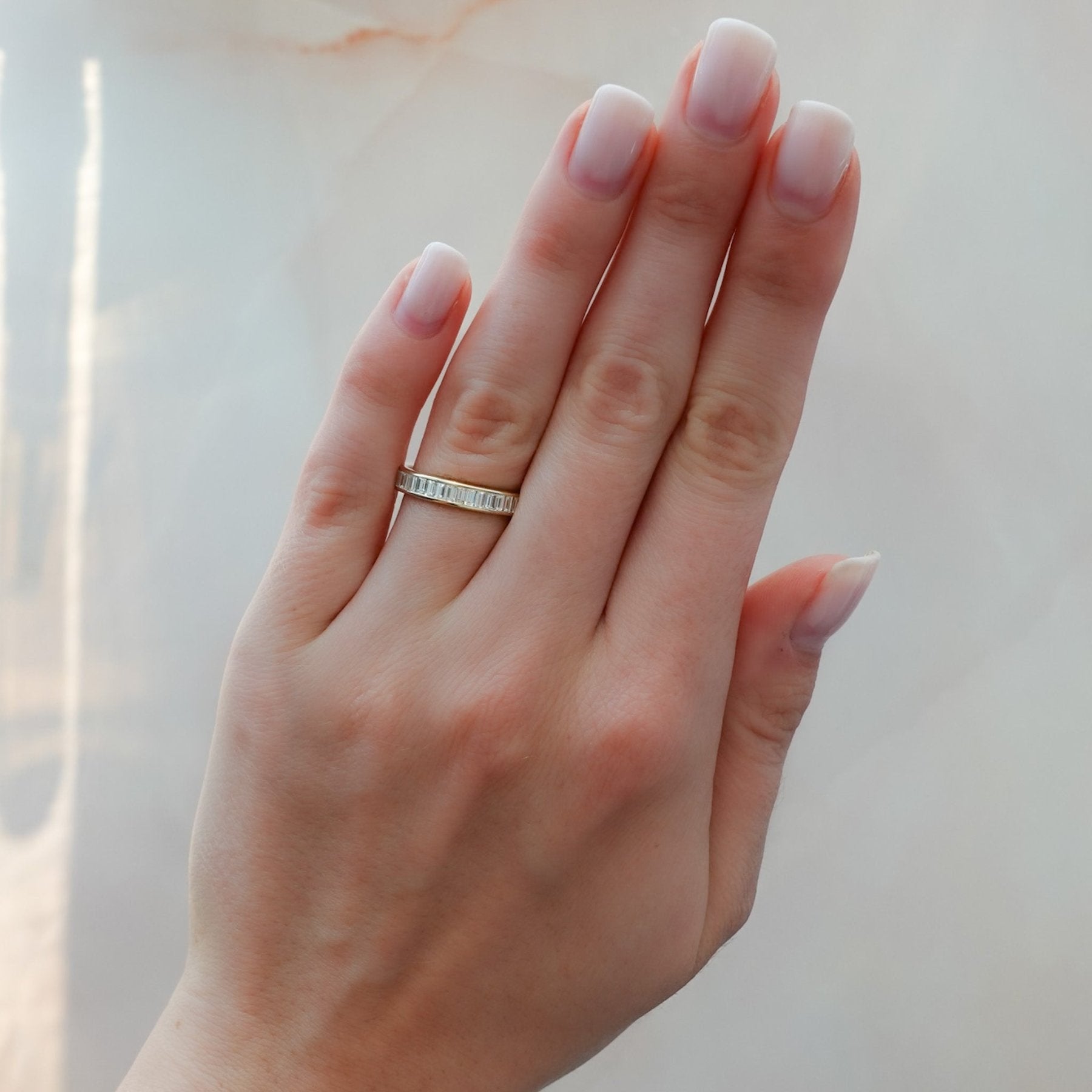 Petite Baguette Channel Set Halfway Wedding Band Secondary image
