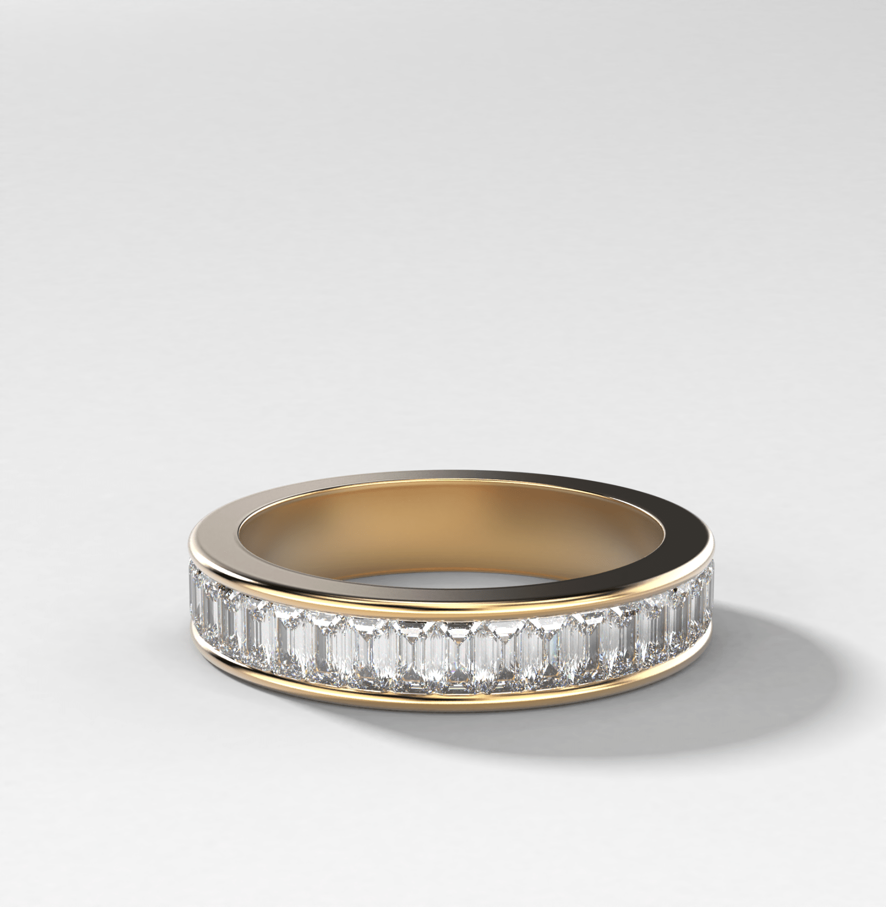 Petite Baguette Channel Set Halfway Wedding Band Main image