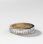 Petite Baguette Channel Set Halfway Wedding Band