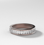Petite Baguette Channel Set Halfway Wedding Band