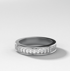 Petite Baguette Channel Set Halfway Wedding Band