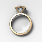 Petite Channel Bezel Set Engagement Ring with Cushion Cut Diamond