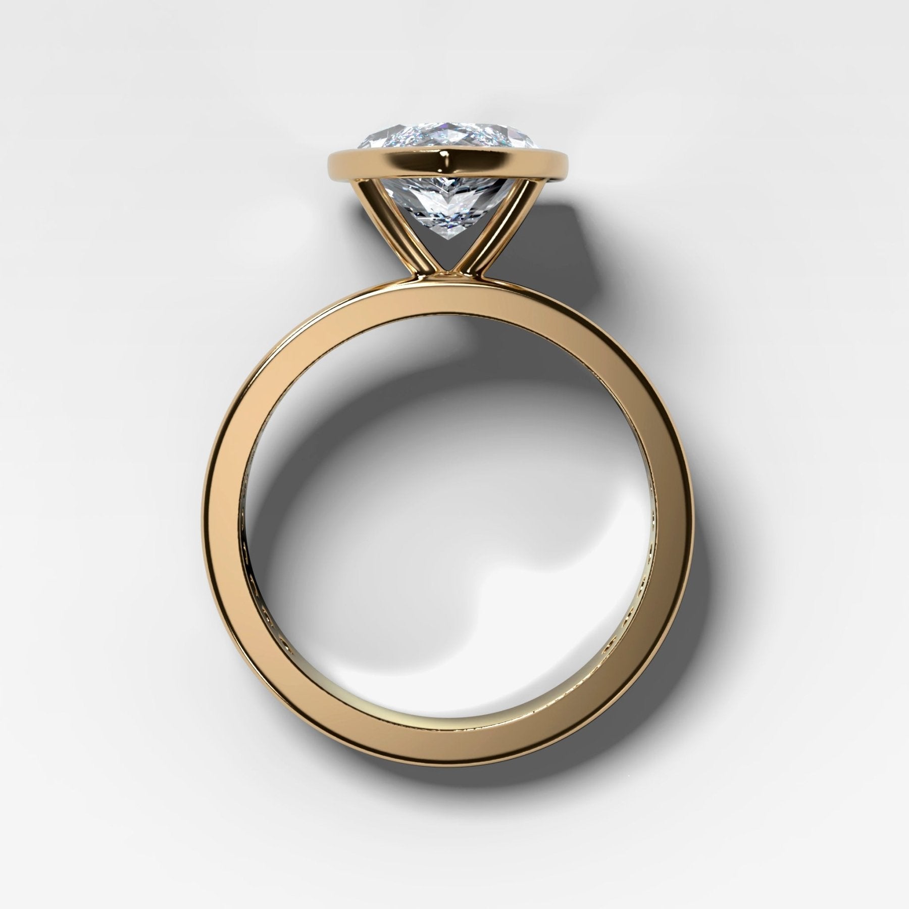Petite Channel Bezel Set Engagement Ring with Marquise Cut Diamond