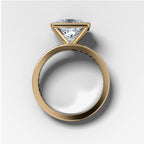 Petite Channel Bezel Set Engagement Ring with Princess Cut Diamond