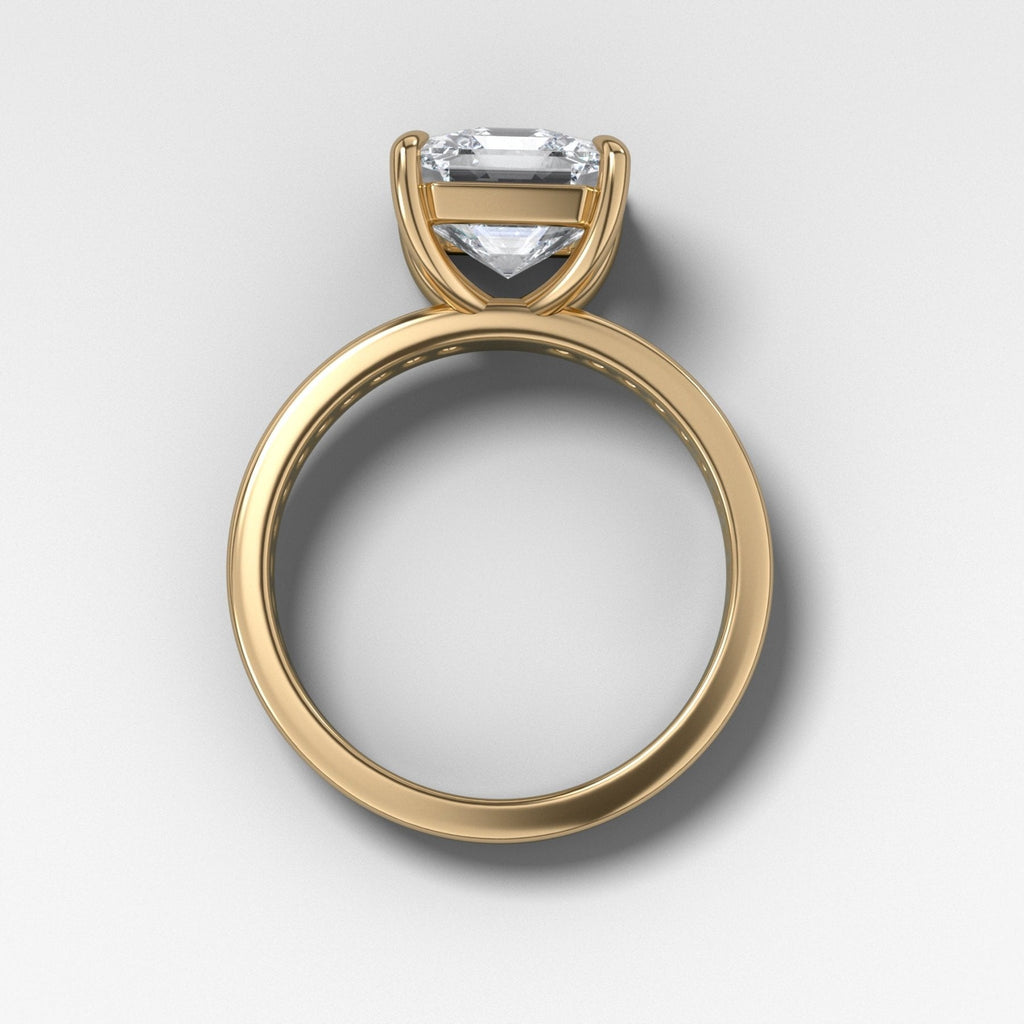 Petite Channel Set Engagement Ring with Asscher Cut Diamond