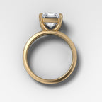 Petite Channel Set Engagement Ring with Asscher Cut Diamond