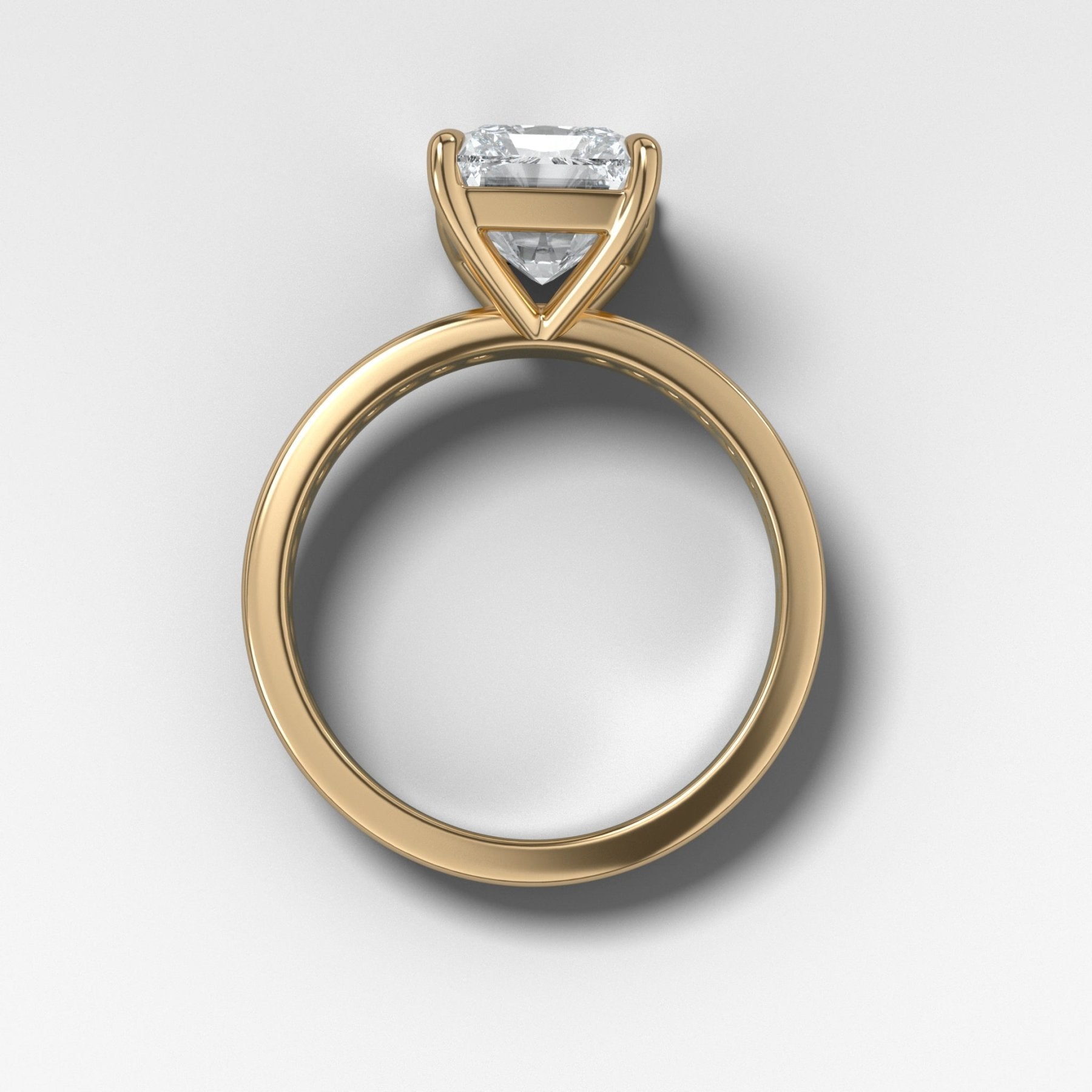 Petite Channel Set Engagement Ring with Elongated Radiant Cut Diamond