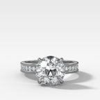 Petite Channel Set Engagement Ring with Old Euro Cut Diamond