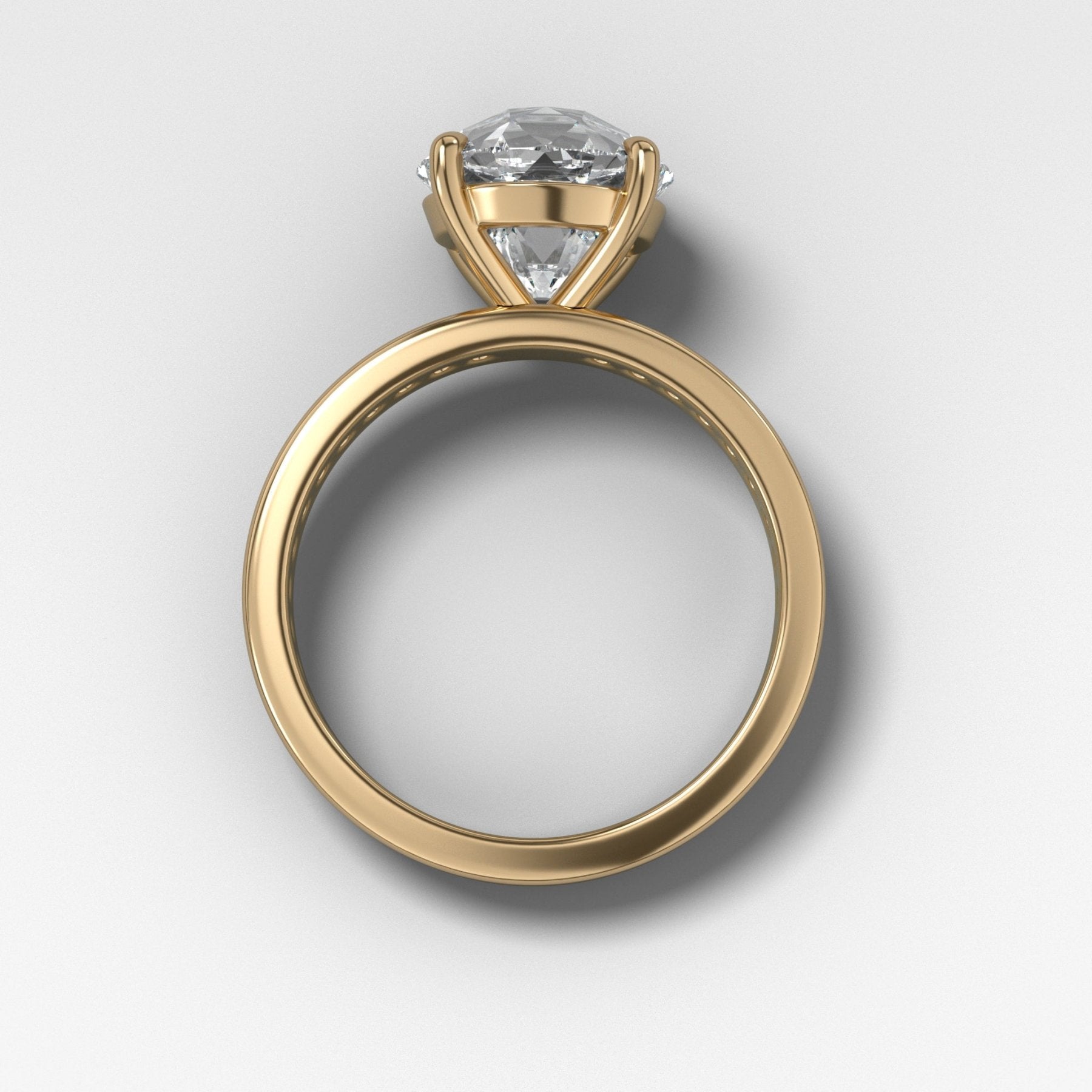 Petite Channel Set Engagement Ring with Old Euro Cut Diamond