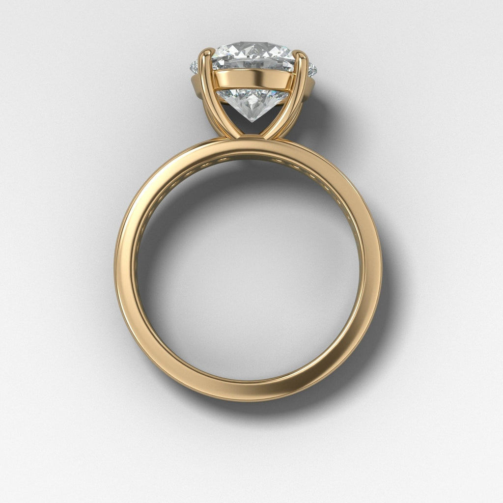 Petite Channel Set Engagement Ring with Oval Cut Diamond