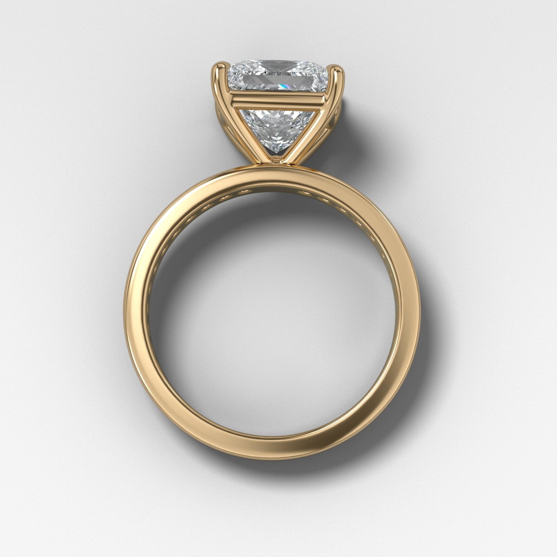 Petite Channel Set Engagement Ring with Princess Cut Diamond