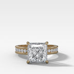 Petite Channel Set Engagement Ring with Princess Cut Diamond