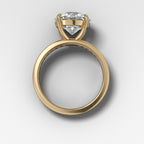 Petite Channel Set Engagement Ring with Round Cut Diamond