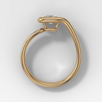 Petite Lasso Band with Elongated Radiant Cut Diamond