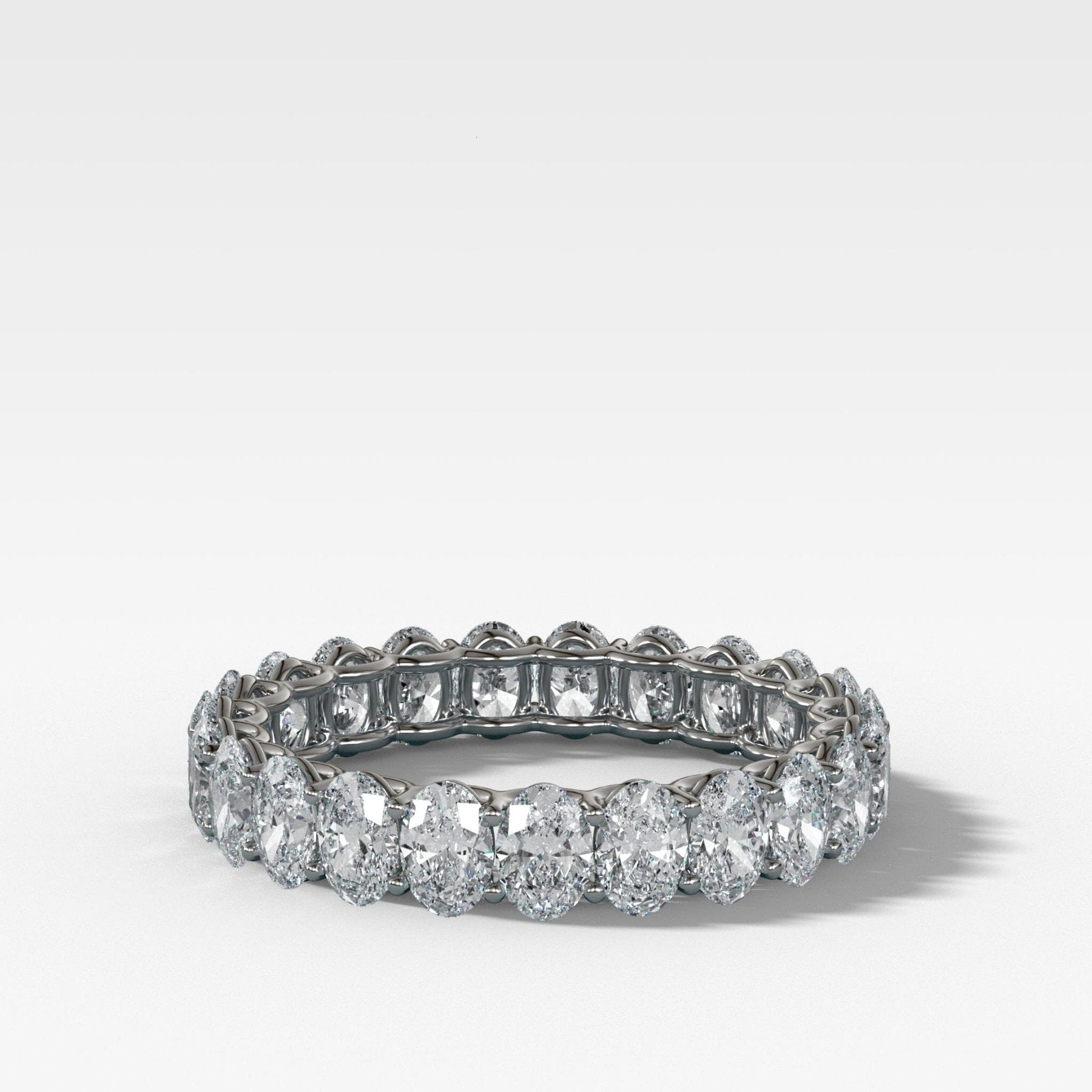 Petite Shared Prong Eternity Band with Oval diamonds Secondary image