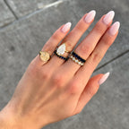 Petite Shared Prong Wedding Band with Blue Sapphire Oval Gemstones
