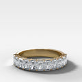 Petite Shared Prong Wedding Band with Radiant diamonds